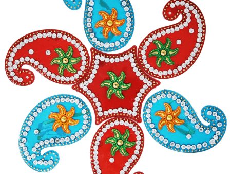 Kundan Six Point Rangoli Design (artificial Rangoli reusable) Fashion