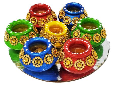 Large Matka Diya Set of 7 Online now