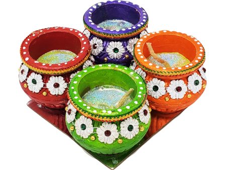 Large Matka Diya Set of 4 Online