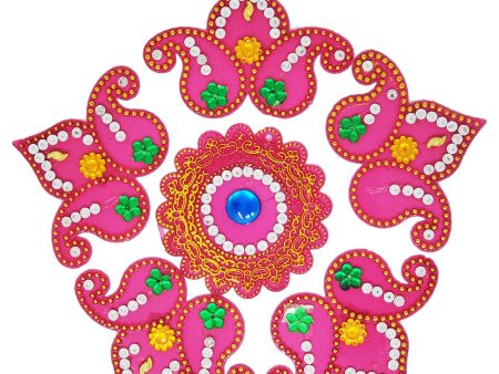 Crown Pink Rangoli Design (artificial Rangoli Reusable) Supply